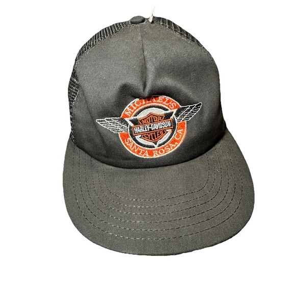 Vintage Authentic Harley Davidson Trucker Snapback Hat 1980's Cap Made in USA - Picture 1 of 5